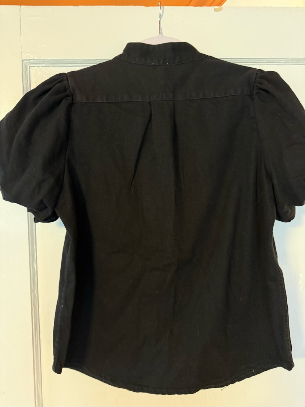 Industry Republic Clothing Black Denim Puff Sleeve Button Down Shirt - Picture 5 of 5
